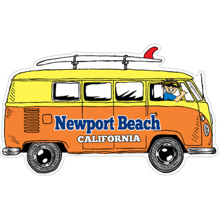 Newport Beach CA Bus Side View Surfboard Sticker