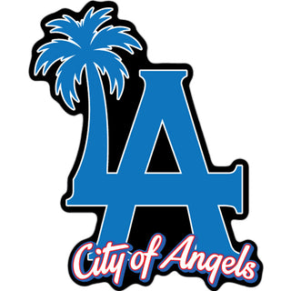 LA City of Angeles   Blue LA with Palm Tree Sticker