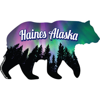 Haines Alaska   Northen Lights Bear Sticker