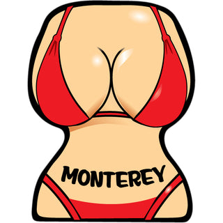 OK4 Monterey CA Bikini Front View (1 00107 0147) Sticker