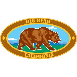 Big Bear Brown Bear Oval Sticker