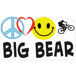 Big Bear Peace Heart Happy Bike Sticker