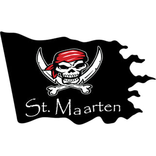 St. Maarten Wavy Pirate Flag Sticker