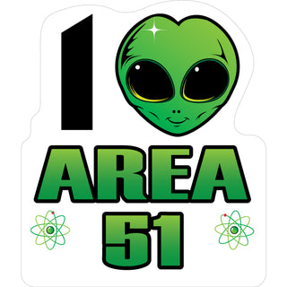 Area 51   Alien Head Heart Sticker