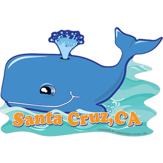 OK4 Santa Cruz  CA Cartoon Whale Sticker