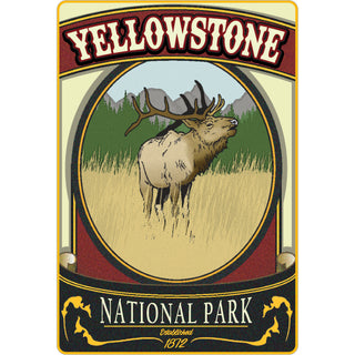 Yellowstone Vintage Elk Poster Sticker