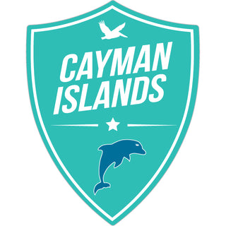 Cayman Islands Teal Shield w Dolphin Sticker