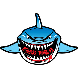 Hermosa Beach CA Shark Front View Sticker