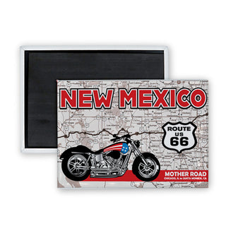 New Mexico Route 66 Motorcycle Mother Road Rectangle Badge Magnet