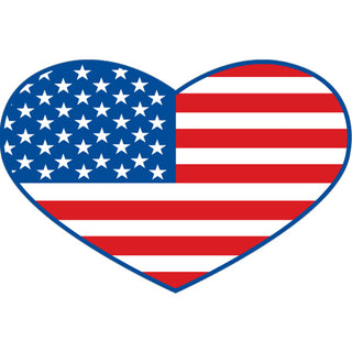OK4 US Flag Heart Shape Sticker