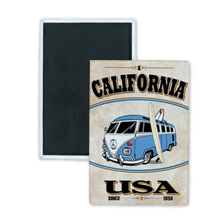 California PCH Bus Rectangle Badge Magnet