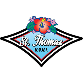 St. Thomas  U.S.V.I.   Hibiscus Diamond Sticker