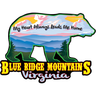 Blue Ridge Mountains  Virginia   Mountain Filled Bear Sticker