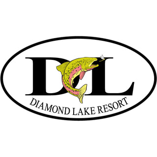 Diamond Lake Resort   Yellow Trout Euro Oval Sticker