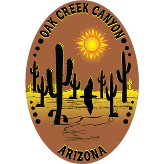 Oak Creek Canyon  AZ Copper Desert Oval Sticker