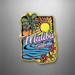 Abstract Sunset Water & Flowers 3D Magnet