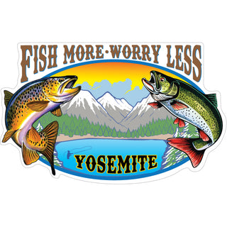 Yosemite   Fish More Worry Less Sticker