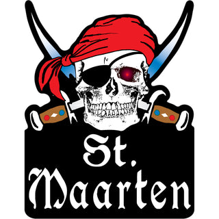 St Maarten   Skull Cross Swords Sticker