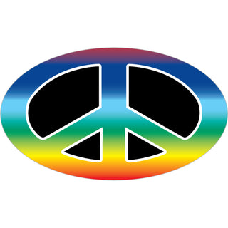 Novelty   Rainbow Peace Sign Horizontal Sticker