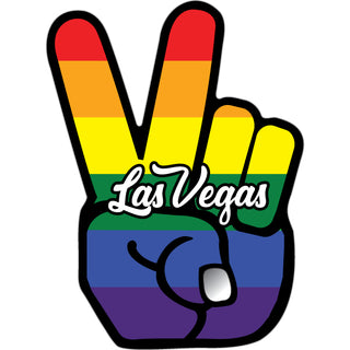 Las Vegas   Rainbow Peace Fingers Sticker