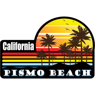 Pismo Beach  California   Colorful Palm Sunset Sticker