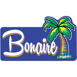 Bonaire   Palm Tree Purple Background Sticker
