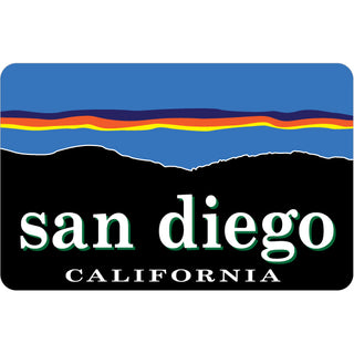 San Diego  California   Stylized Sunset Sticker