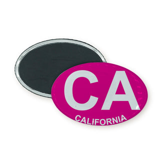 California CA Pink Euro Oval (00502) Oval Badge Magnet