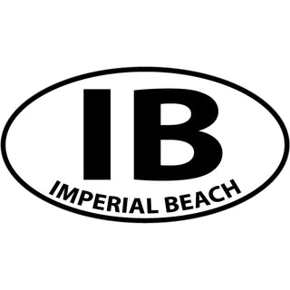 Imperial Beach  CA   Black & White Euro Oval Sticker