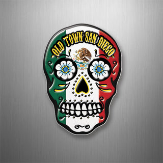 Old Town San Diego   Mexican Flag Sugar Skull 3D Magnet