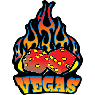 Reno   Flaming Dice Sticker