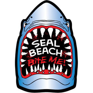 Seal Beach   Bite Me Shark Sticker