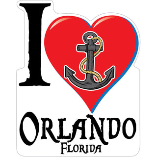 OK4 Orlando Florida I Heart Anchor Vertical Sticker
