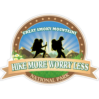 Hike More Worry Less   Great Smoky Mountains Hike More Worry Less Sticker