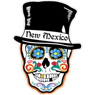 New Mexico   Top Hat Sugar Skull Sticker