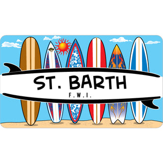 St. Barth FWI 6 Surfboards Sticker