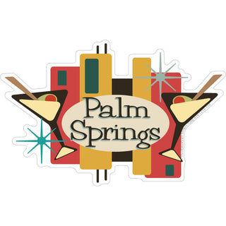 OK4 Palm Springs Retro Style Martini Glasses (01214) Sticker