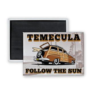 Temecula   Woody Follow the Sun Rectangle Badge Magnet