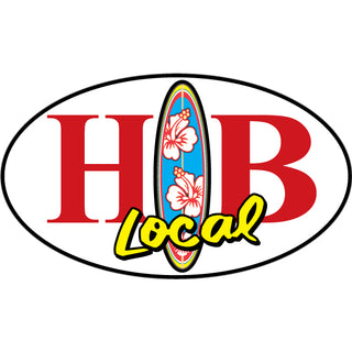 Huntington Beach  CA   Local Color Surfboard Euro Oval Sticker