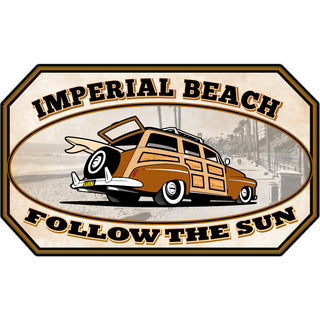 OK4 Imperial Beach Ca Follow the Sun Woody Sticker