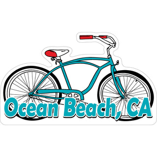 Ocean Beach   Blue Beach Cruiser Sticker