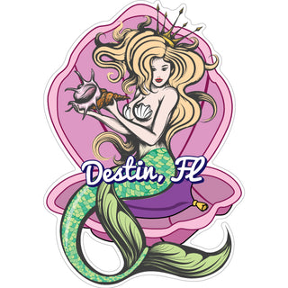 OK4 Destin  FL Mermaid in Shell Sticker