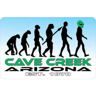 Cave Creek  Arizona est. 1870   Alien Evolution Sticker
