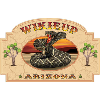 WIKIEUP ARIZONA RATTLESNAKE ON ARCHED RECTANGLE Sticker