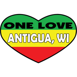 Antigua  WI   One Love Heart Sticker