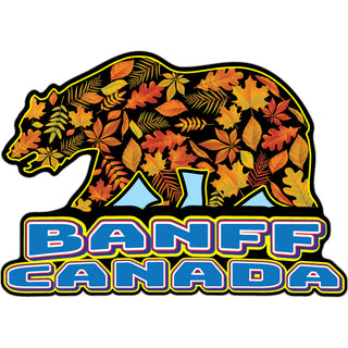 Banff  Canada   Walking Bear Filled with Fall Leaves Sticker