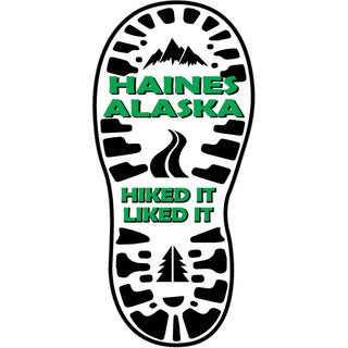 Haines Alaska   Hiked it Liked it Boot print Sticker