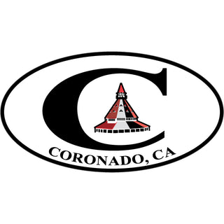 OK4 Coronado CA Euro Oval C with Hotel Tower Sticker
