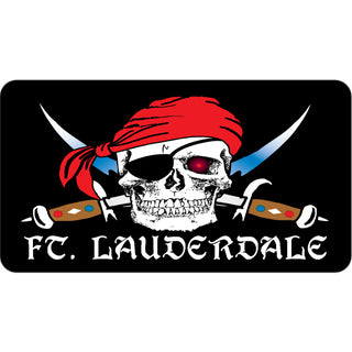 Ft. Lauderdale Pirate with Swords Rect Sticker