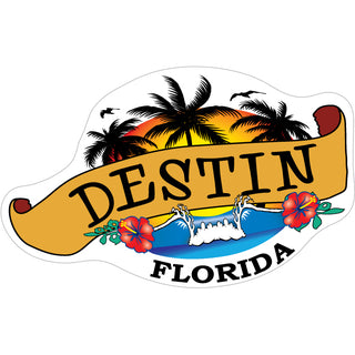 OK4 Destin Banner Palms Surf Sticker
